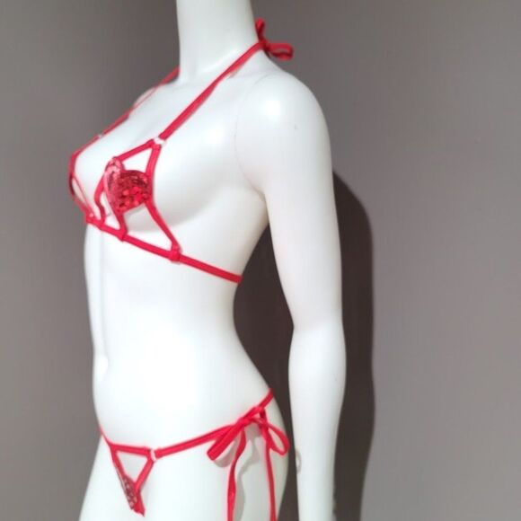 Sequin Heart Lingerie Set - Picture 3 of 7
